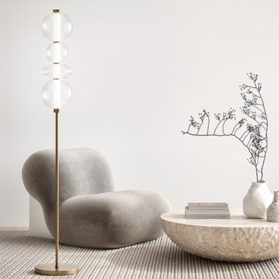 Piantana bubbles perenz oro stile contemporaneo led 36w 3000k