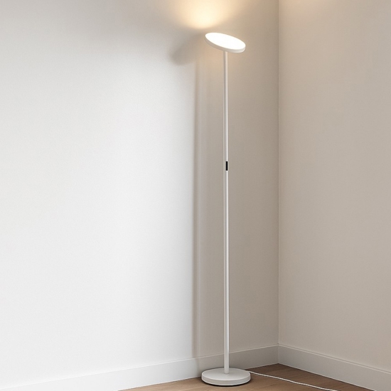 Piantana led 3000k bianca moderna parabola orientabile