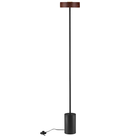 Lampada da terra colore legno base nera led 3000k moderna