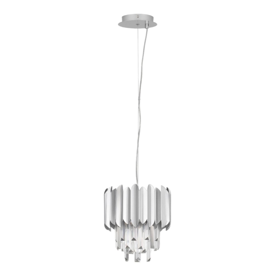 Lampadario per soggiorno cromo con cristalli elegante