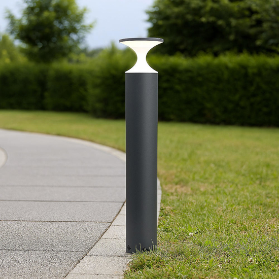 Lampione grafite per giardino led 13w 4000k design moderno