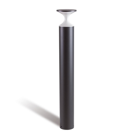 Lampione grafite per giardino led 13w 4000k design moderno
