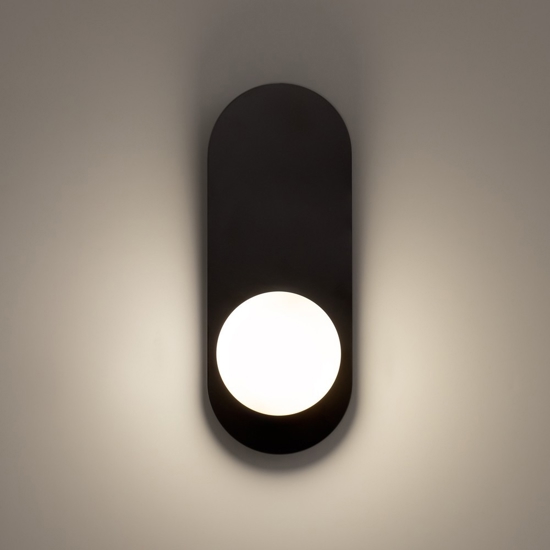 Maytoni bao applique da parete ovale minimal di colore nero