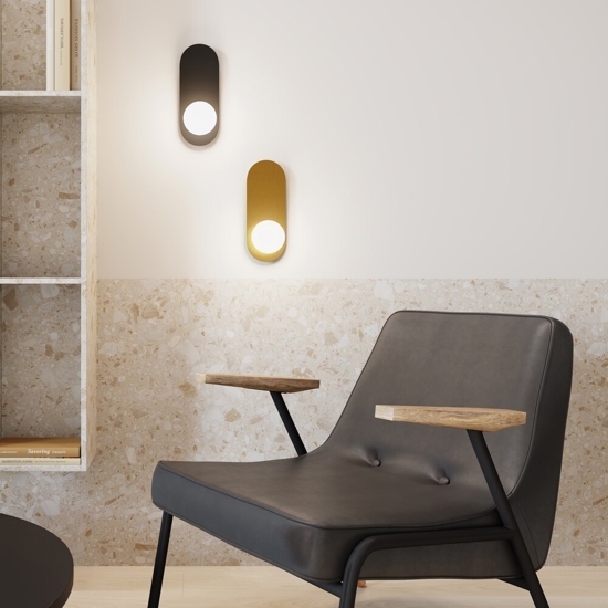 Maytoni bao applique da parete ovale minimal di colore nero