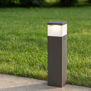 Lampioncino da giardino moderno design squadrato grafite led 4000k