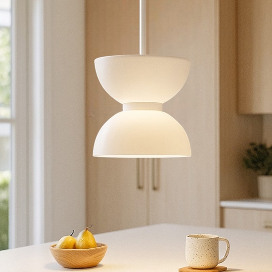 Maytoni kyoto lampada a sospensione bianca per tavolo cucina led 3000k