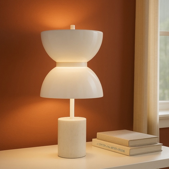 Maytoni kyoto lampada da tavolo bianca design moderno led 3000k