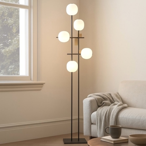 Lampada da terra moderna miloox lingotto nero oro per salotto