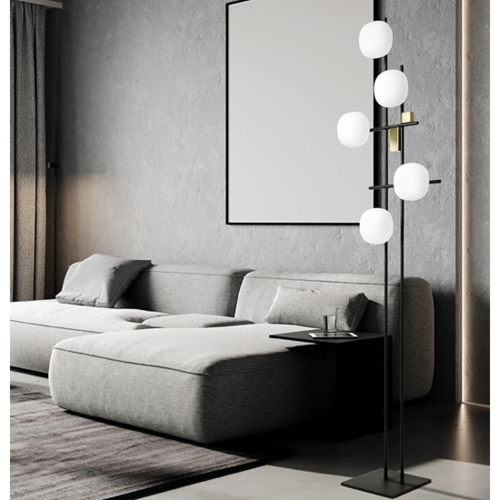 Lampada da terra moderna miloox lingotto nero oro per salotto