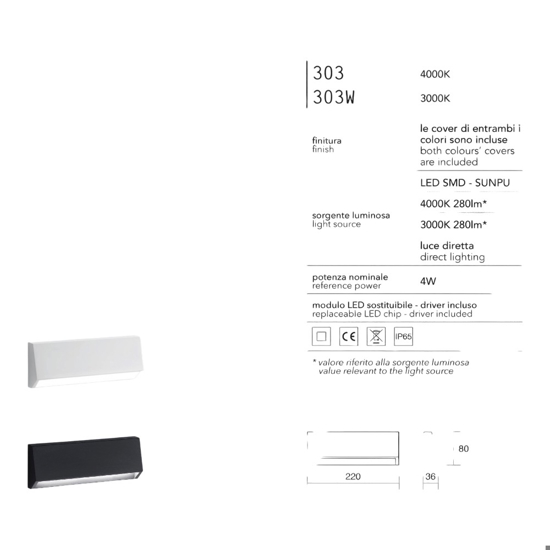 Isiyluce segnapasso per esterno led 4w 4000k cover bianco antracite