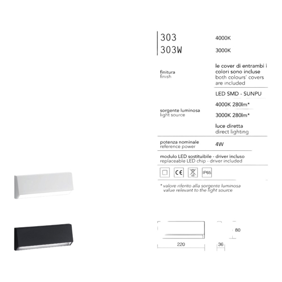 Isyluce segnapasso led per esterno 4w 3000k doppia cover antracite bianco