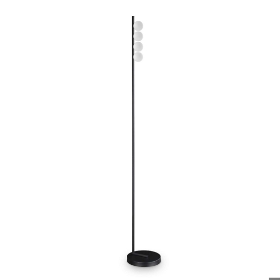 Ideal lux ping pong pt4 lampada da terra nera led 12w 3000k