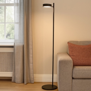 Lampada da terra nera led 28w 3000k dimmerabile orientabile fp