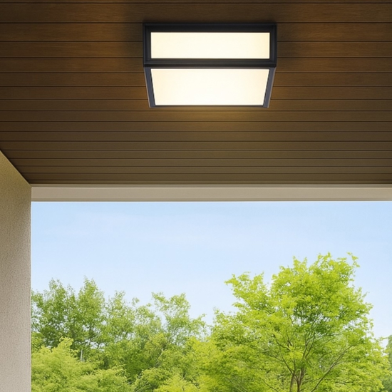 Plafoniera da esterno antracite led 14w 3000k quadrata