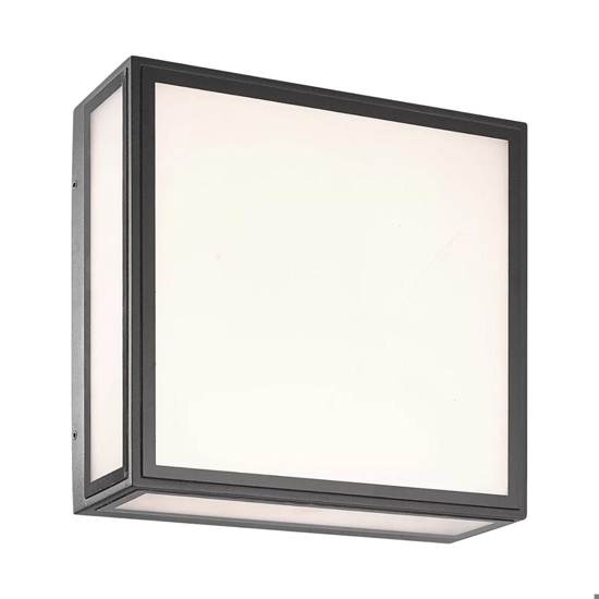 Plafoniera da esterno antracite led 14w 3000k quadrata