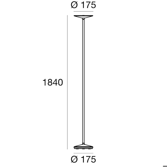 Linea light poe piantana grigio led 25w 3000k design moderno