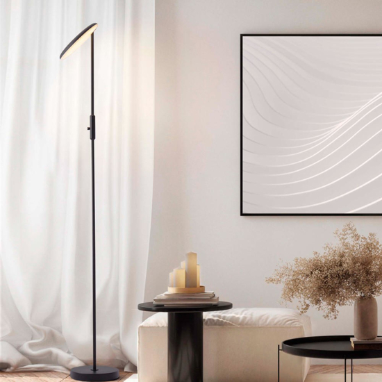 Lampada da terra black nera led 30w 3000k dimmerabile per ufficio