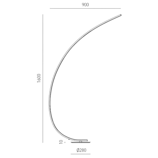 Lampada da terra bianca iole gea luce curva moderna led 30w 3000k