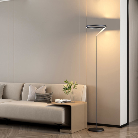 Lampada da terra nera vivida meridiana led 27w 3000k 4000k dimmerabile