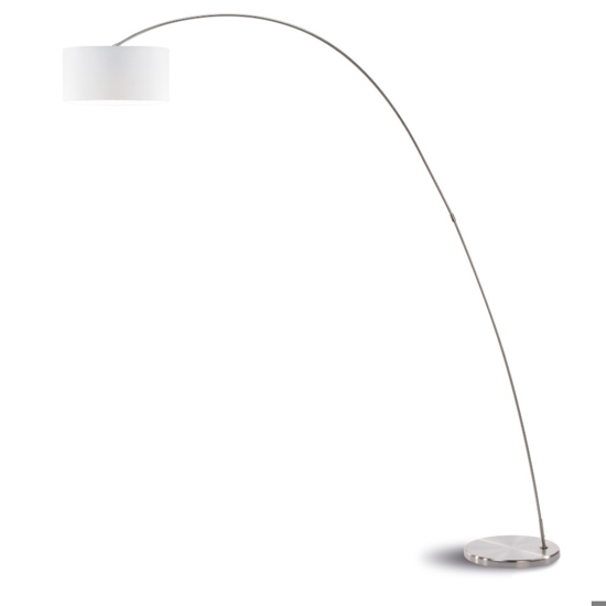 Lampada ad arco moderna stelo grigio nichel