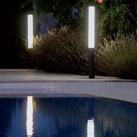 Lampione alto da giardino moderno grafite led 31w 3000k