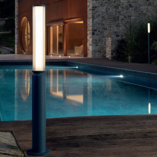 Lampione led da giardino moderno 12w 3000k grafite ip65