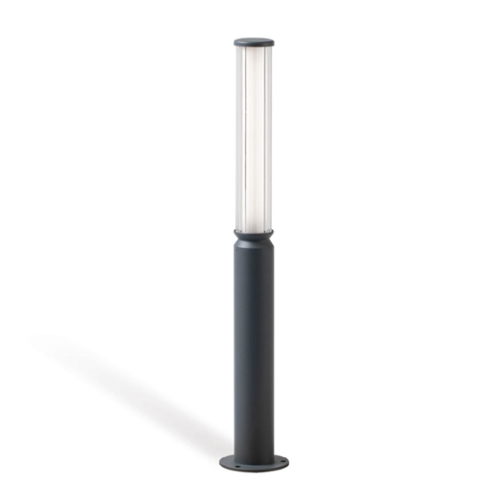 Lampione led da giardino moderno 12w 3000k grafite ip65