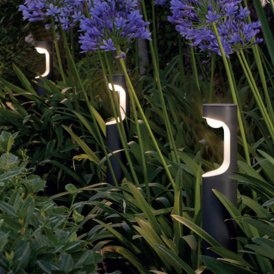 Lampione basso per esterno giardino grafite led 9w 40000k