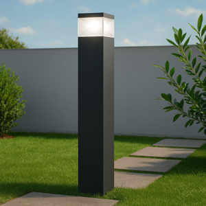 Lampione da giardino moderno squadrato grafite led 12w 4000k ip65