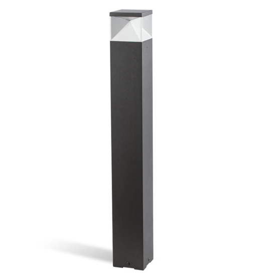 Lampione da giardino moderno squadrato grafite led 12w 4000k ip65