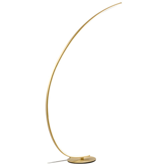 Piantana ad arco iole oro gea luce moderna led 30w 3000k dimmerabile