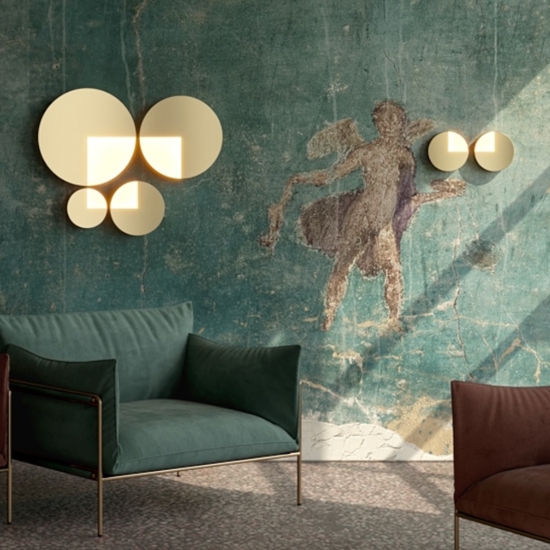 Maytoni jupiter applique da parete tondo colore oro led 3000k