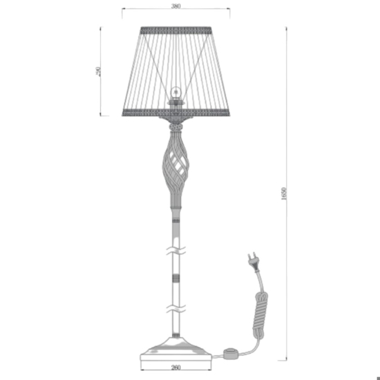 Maytoni lampada da terra grace stile ferro battuto h165 cm