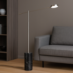 Lampade da terra soggiorno orientabile nickel opaco led 10w 2300k 3000k 4000k