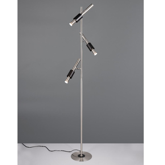 Lampada da terra moderna orientabile 3 led 2300k 3000k 4000k nickel opaco