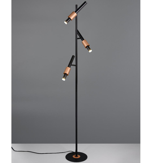 Piantana da terra orientabile 3 led 2300k 3000k 4000k nero e bronzo