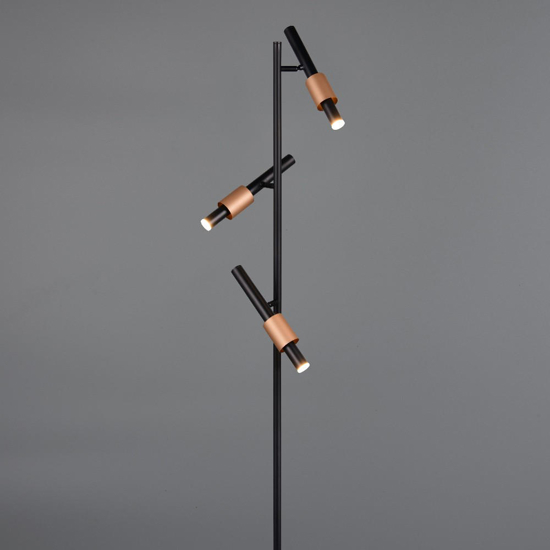 Piantana da terra orientabile 3 led 2300k 3000k 4000k nero e bronzo