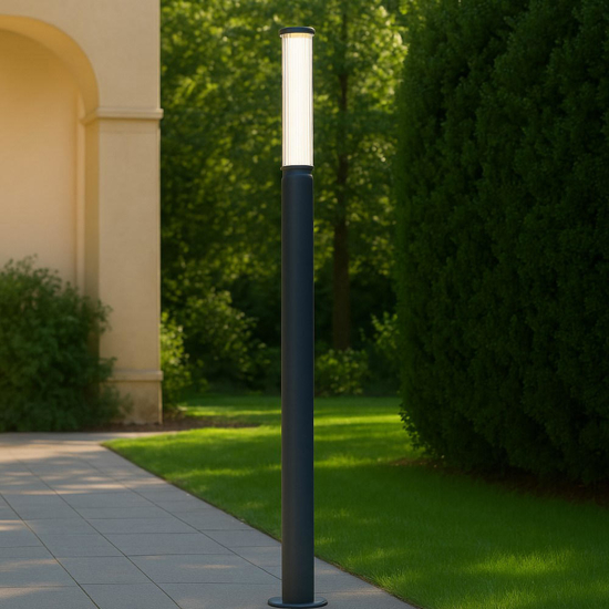 Lampione alto da giardino moderno grafite 160cm led 12w 3000k ip65