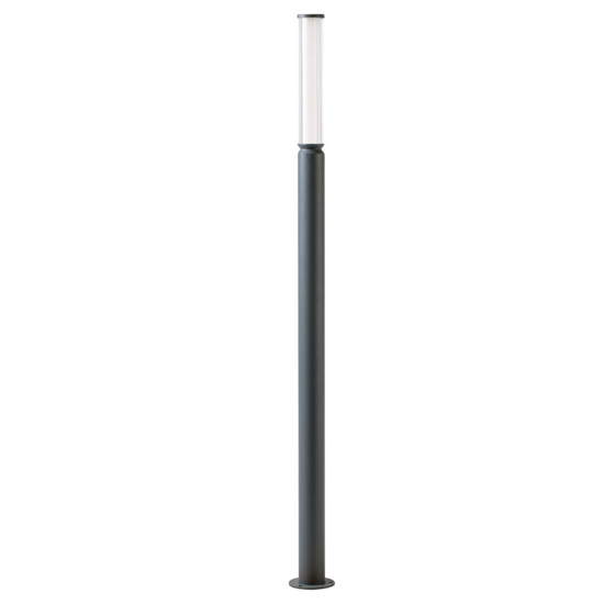 Lampione alto da giardino moderno grafite 160cm led 12w 3000k ip65