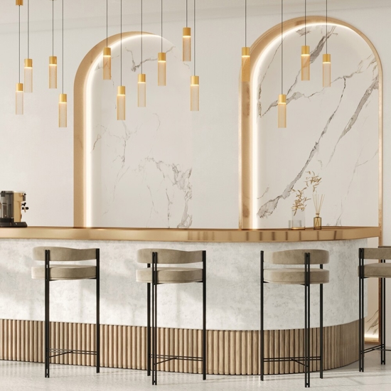 Maytoni imaginary lampada a sospensione per isola cucina colore oro led 3000k