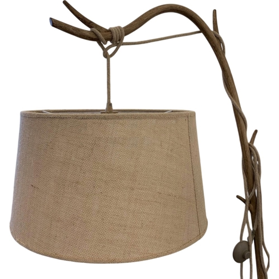 Piantana ad arco rustica legno marrone per salotto