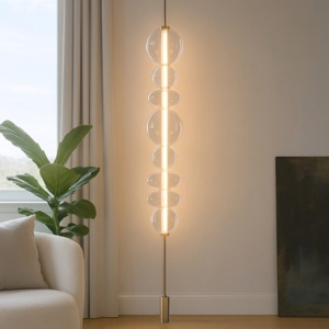 Bubbles perenz lampada da terra bolle vetro led 3000k altezza regolabile