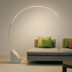 Ondaluce pt run lampada da terra ad arco marmo oro led 35w 3000k