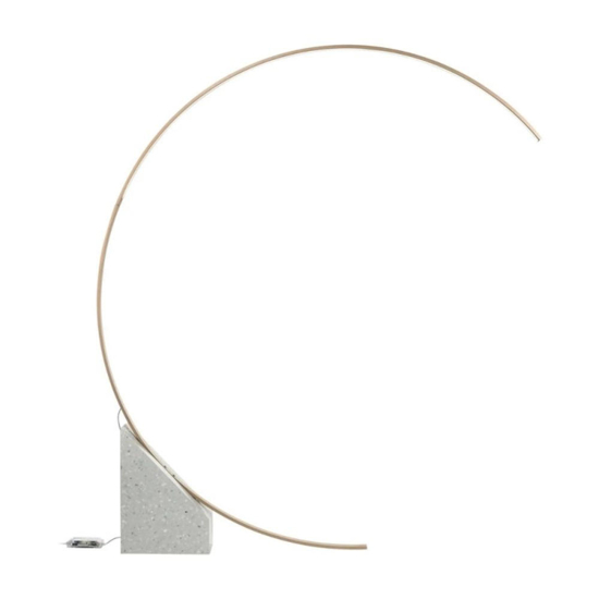 Ondaluce pt run lampada da terra ad arco marmo oro led 35w 3000k