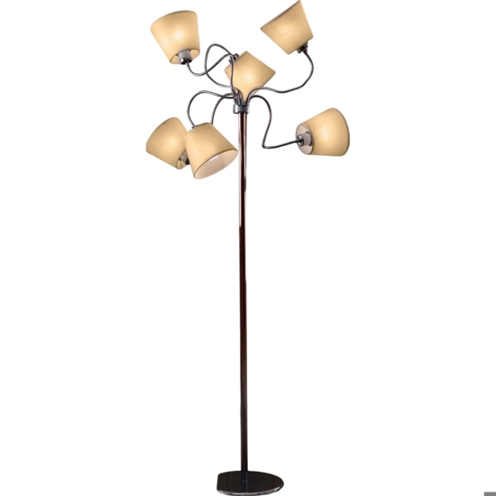 Lampada da terra contemporanea luci orientabili paralumi pergamena