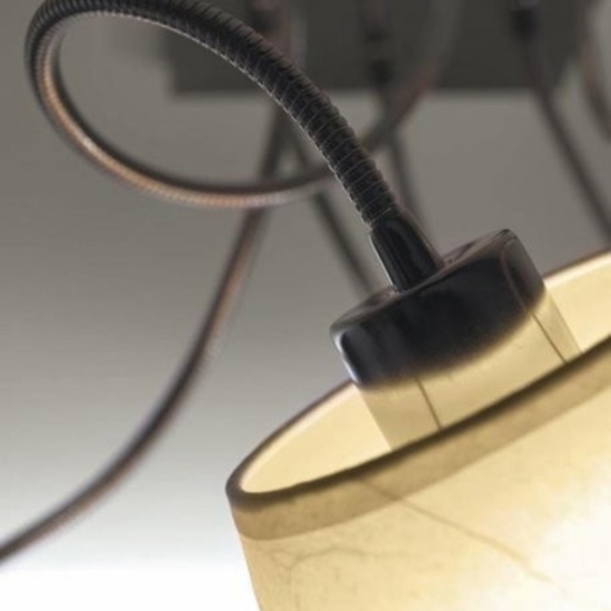 Lampada da terra contemporanea luci orientabili paralumi pergamena