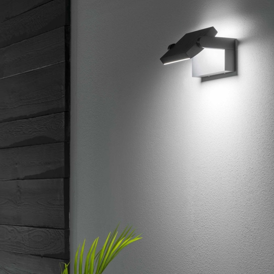 Ideal lux swipe ap applique da esterno bianca orientabile led 20w 3000k