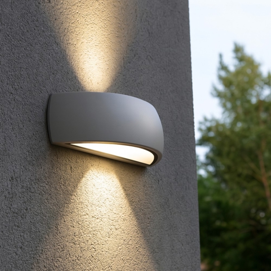 Ideal lux giove ap1 applique da esterno grigio tonda