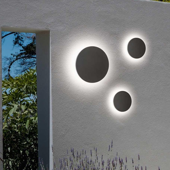 Ideal lux punto ap d30 applique per esterno rotonda nera led 16w 3000k