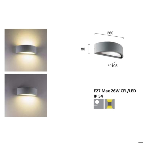 Applique per esterno moderna corten marrone fp